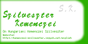 szilveszter kemenczei business card